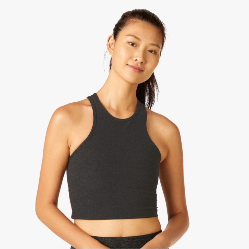 Beyond Yoga Spacedye Studio Cropped Tank- Darkest Night